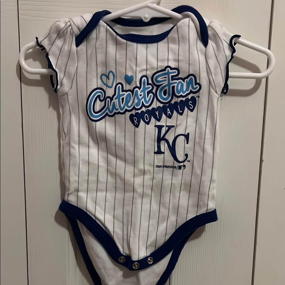 White and Blue Bodysuit One Piece
